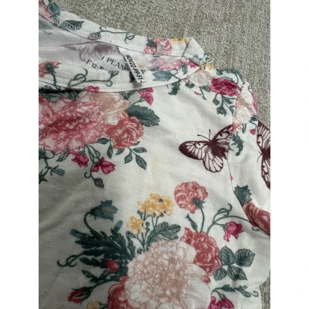 Posh Peanut Floral 2 Piece Shortsleeve/Pants Bamboo Pajama Size 12-18 Months